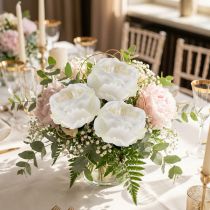 Article Fleur de rose blanche 17cm 4 pcs