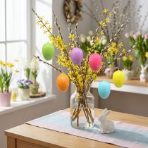 Article Oeufs de Pâques à suspendre colorés 6cm 12 pcs