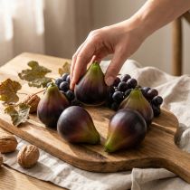 Article VIANA Figues décoratives 8 cm, lot de 6 - Fruits artificiels pour la décoration de table et les fêtes