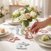 Article Décoration à disperser ange rose/blanc 24 pcs