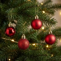 Article Décorations de sapin de Noël Boule de Noël rouge 3 cm 14 pièces