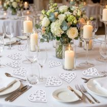 Article Décoration à disperser coeur blanc 5cm 40 pcs