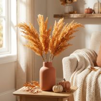 Article Herbe de la pampa artificielle orange séchée 35 cm, lot de 4