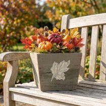 Article Jardinière en bois Shabby Chic Gris 11×14,5×14cm