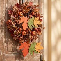 Article Pendentif déco automne feuilles de bois feuille d'érable 22cm 4pcs