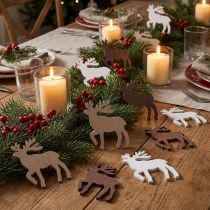 Article Décoration à disperser Renne de Noël Décoration de Noël en bois 48 pcs