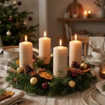 Article Bougie pilier PURE beige Bougies Wenzel 130/60mm