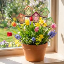 Article Bouchon de fleur maison de printemps fleur papillon 8,5 cm 12 pcs
