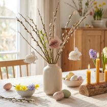 Article Décoration de lapin de Pâques en nid d'abeille à suspendre 7×4,5×6cm 5pcs