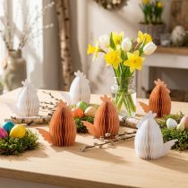Article Papier nid d'abeille poulet décoratif blanc orange 5,5×3,5×6cm 6 pcs