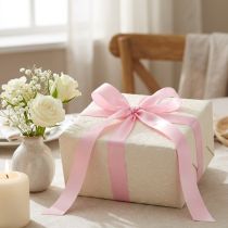 Article Ruban cadeau et décoration 25 mm x 50 m rose clair