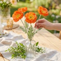 Article Coquelicots artificiels Fleurs d'été Orange Ø7cm L78cm 3pcs