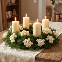 Article Mini boules de Noël crème mix mat/brillant Ø20mm 140 pcs