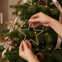 Article Décoration de Noël Suspension Étoile Dorée 12 cm - Lot de 12