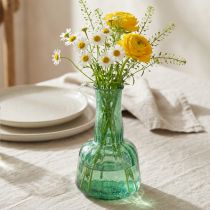 Article Mini vase en verre vase à fleurs vert Ø8,5cm H15cm