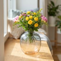 Article Vase à fleurs décoratif petit vase en verre H9cm Ø8cm