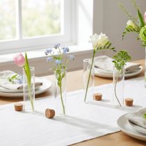Article Mini vases tube à essai en verre couvercle liège Ø4cm H12cm 6pcs