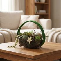 Article Anneau décoratif jute décoration boucle vert vert foncé 4cm Ø30cm 2pcs
