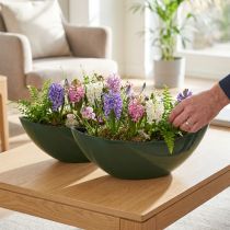 Article Bol bateau élégant en vert foncé - parfait pour planter - 39 cm 2pcs