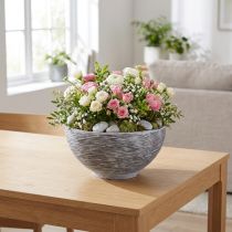Article Bol décoratif rond pour plantes gris noir Ø35cm H18cm