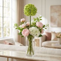 Article Oignon ornemental Allium, fleur en soie, boule artificielle vert poireau Ø20cm L72cm