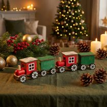 Article Train de Noël décoration ferroviaire locomotive en bois H7.5cm 4pcs