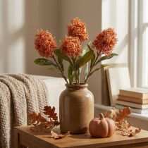 Article Fleurs artificielles Skimmie orange Skimmia japonica aspect sec 59 cm, lot de 3