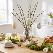 Article Oeufs de Pâques décoratifs à suspendre fleurs marbrés 7cm 3pcs