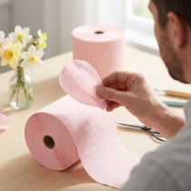 Article Crêpe Fleur rose clair L10cm grammage 128g/m² L250cm 2 pièces