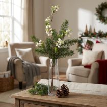 Article Buisson de pois mange-tout artificiel et symphorine L74cm