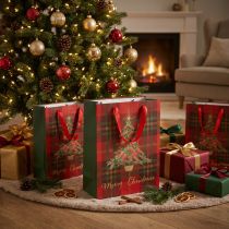 Article Sacs cadeaux sapin de Noël rouge vert 18x24cm 4pcs