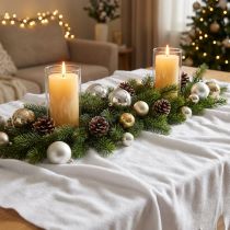 Article Nappe décorative couverture de neige hiver blanc 100×270cm