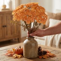 Article Fleurs artificielles d'achillée millefeuille Achillea artificielle orange 30cm 6 pcs