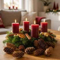 Article Petits cônes de pruche décoratifs naturels Avent 3-4cm 100g