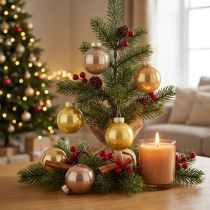 Article Ensemble de 22 mini boules de Noël, boules brillantes à suspendre, 3 cm
