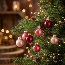 Article Boules de Noël décoratives en verre brillant, 3 cm, lot de 22.