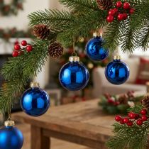 Article Ensemble de 22 mini boules de Noël en verre, décorations pour branches de sapin, 3 cm de diamètre.