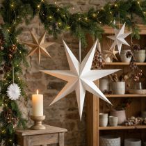 Article Décorations en forme d'étoiles en papier pour une ambiance festive, à suspendre