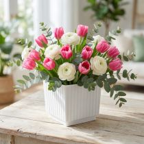 Article Cube pour composition florale Barquette 7×7×6cm Blanc 10pcs