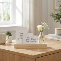 Article Porte carte bois Porte photo bois mini vase 25×7.5×12cm