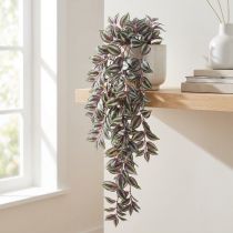 Article Plante artificielle suspendue à herbes zébrées Tradescantia 90 cm