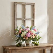 Article Cadre de fenêtre décoratif décoration en bois marron rustique 40×60cm