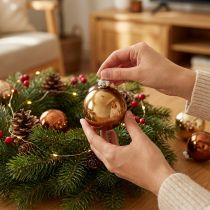 Article Mini boules de Noël verre mix doré marron Ø3,5cm 22 pcs