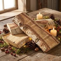 Article Plateau en bois déco Écorce de bouleau 25×10×2cm 4pcs