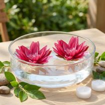 Article Nénuphar artificiel flottant décoration de table fuchsia Ø15cm 2pcs