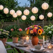 Article Lanterne solaire chaine LED 4.5m blanc 10 ampoules