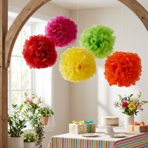 Article Pom-pom de papier Ø30cm Assort. 5pcs