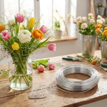 Article Fil d'aluminium argenté, 3 mm, fil pour loisirs créatifs, 1 kg