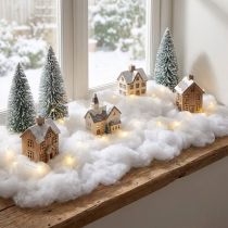 Article Décoration de neige neige artificielle coton hiver blanc 200g