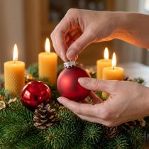 Article Boule de Noël Ø4cm rouge brillant/mat 24 pcs